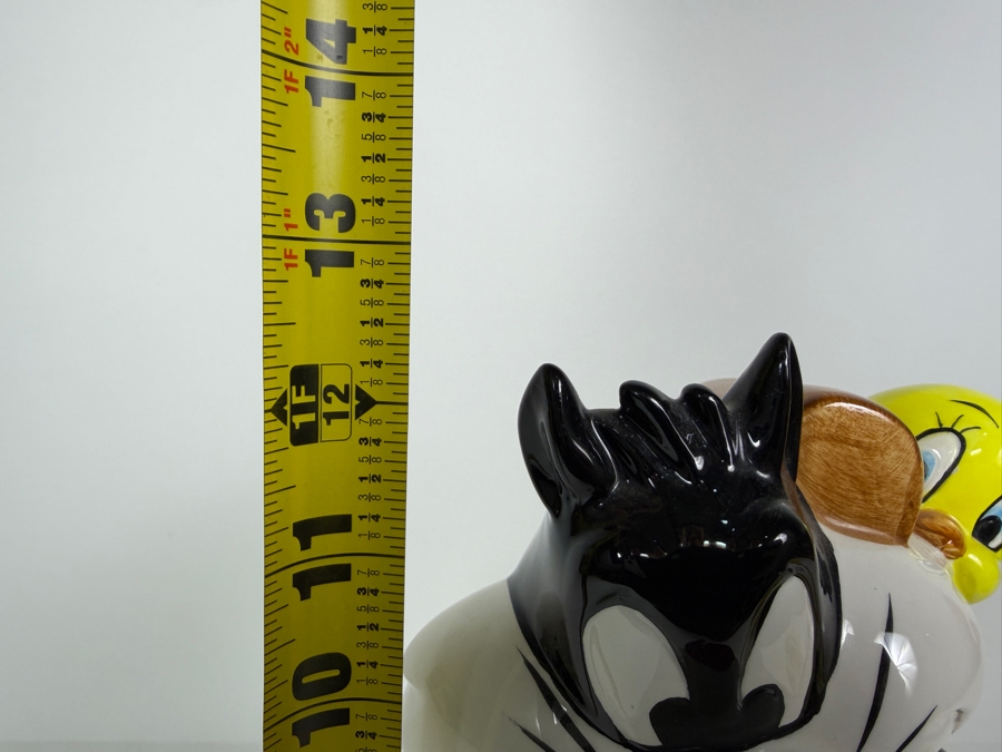 Just Added - Vintage 1993 Warner Bros. Looney Tunes Ceramic Cookie Jar Featuring Sylvester The Cat And Tweety Bird 12.5'H [Photo 6]