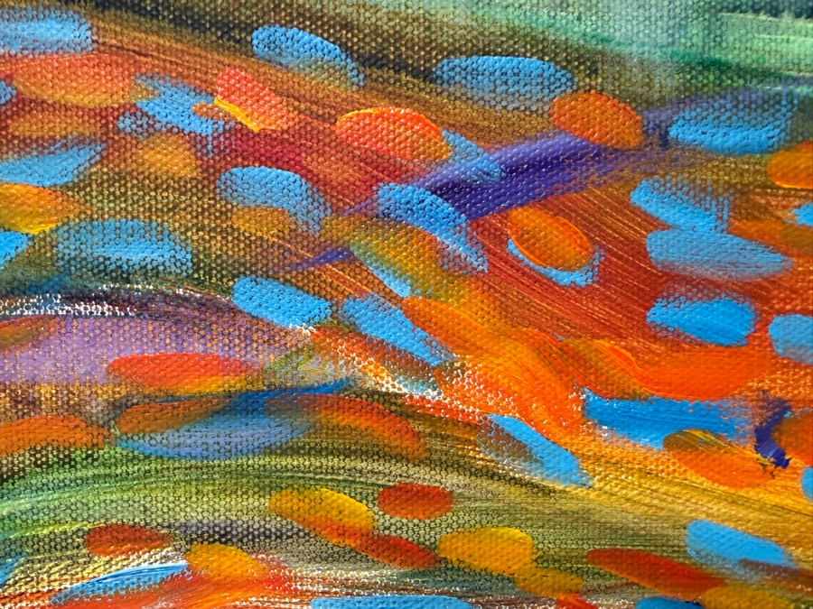 Gerrit Greve (1948-2024, Cardiff by the Sea, CA) Original Acrylic Painting On Canvas Titled 'Plants 002' 2019 Signed Lower Right And Verso 36 X 36 Estimate $1,300 - $1,600 [Photo 3]