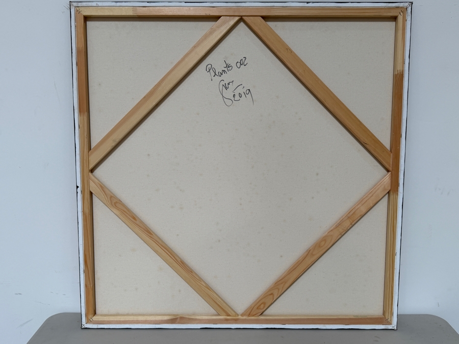 Gerrit Greve (1948-2024, Cardiff by the Sea, CA) Original Acrylic Painting On Canvas Titled 'Plants 002' 2019 Signed Lower Right And Verso 36 X 36 Estimate $1,300 - $1,600 [Photo 6]