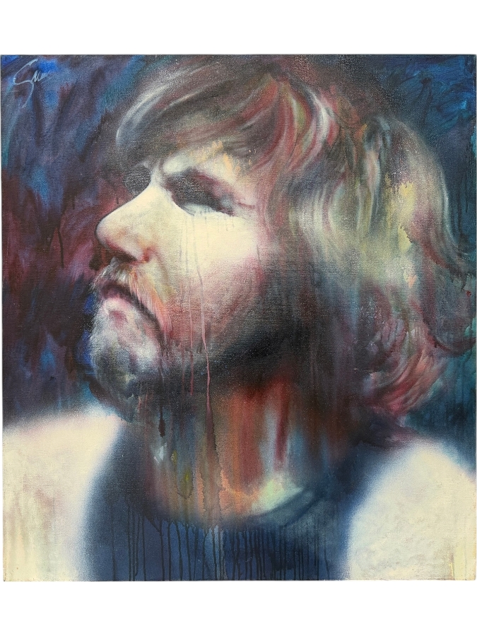 Gerrit Greve (1948-2024, Cardiff by the Sea, CA) Original Acrylic Painting On Canvas Titled 'Gary Hansmann Friend'  Signed Upper Left 36 X 40 Estimate $1,400 - $1,800