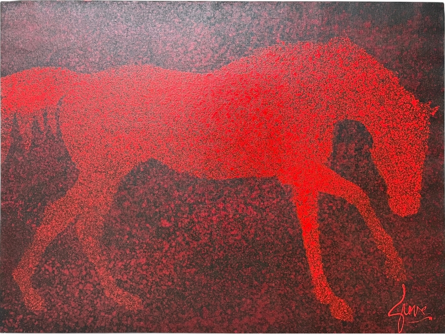 Gerrit Greve (1948-2024, Cardiff by the Sea, CA) Original Acrylic Painting On Canvas Titled 'Impatient Stance'  Signed Lower Right 40 X 30 Estimate $1,200 - $1,500