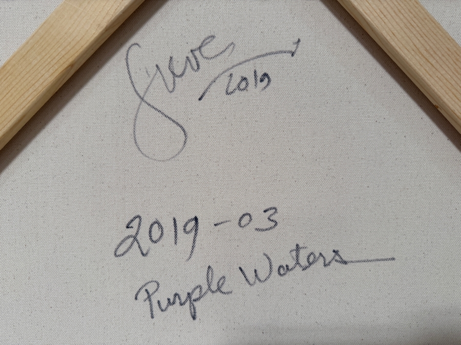 Gerrit Greve (1948-2024, Cardiff by the Sea, CA) Original Acrylic Painting On Canvas Titled 'Purple Waters' 2019 Signed Verso 36 X 36 Estimate $1,300 - $1,600 [Photo 6]