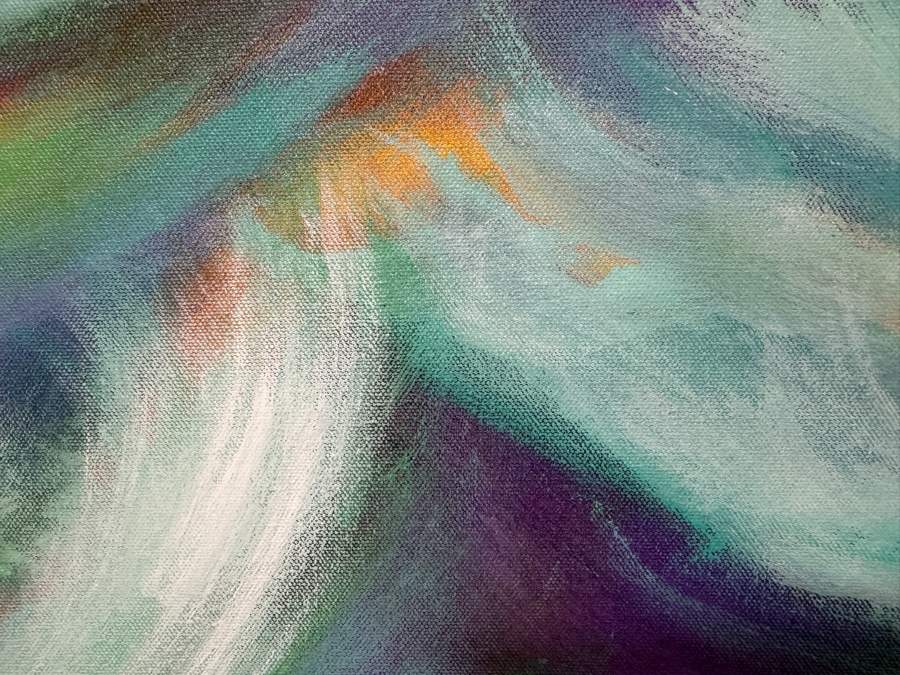 Gerrit Greve (1948-2024, Cardiff by the Sea, CA) Original Acrylic Painting On Canvas Titled 'Purple Waters' 2019 Signed Verso 36 X 36 Estimate $1,300 - $1,600 [Photo 3]
