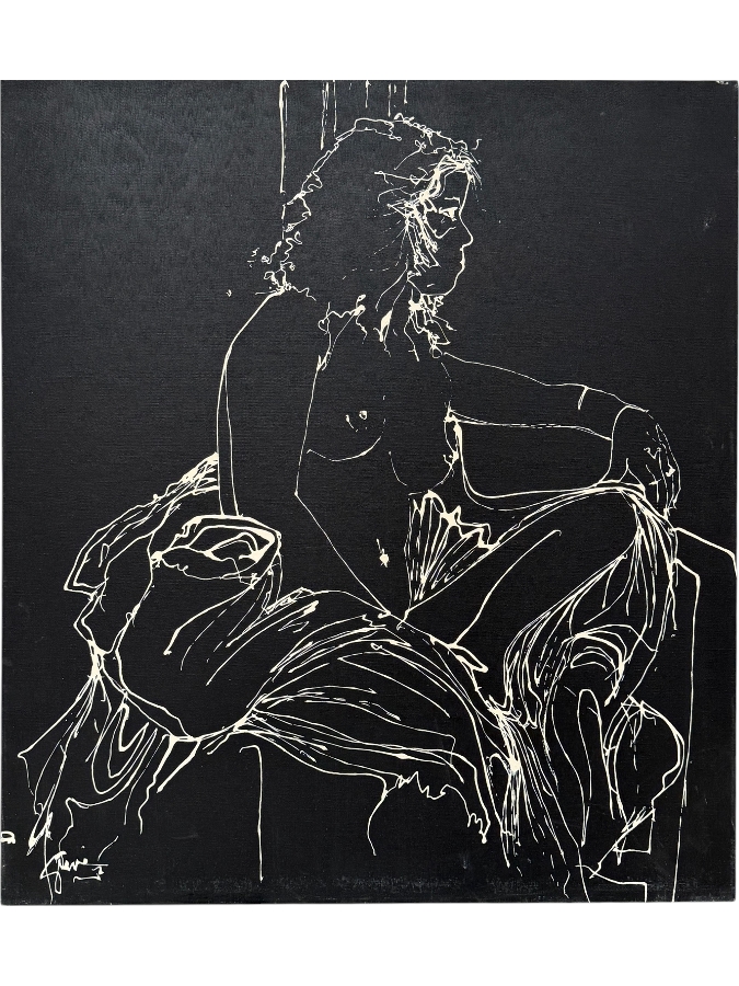 Gerrit Greve (1948-2024, Cardiff by the Sea, CA) Original Acrylic Drip Painting On Canvas  Signed Lower Left 32 X 36 Estimate $1,200 - $1,400