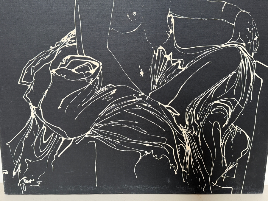 Gerrit Greve (1948-2024, Cardiff by the Sea, CA) Original Acrylic Drip Painting On Canvas  Signed Lower Left 32 X 36 Estimate $1,200 - $1,400 [Photo 4]