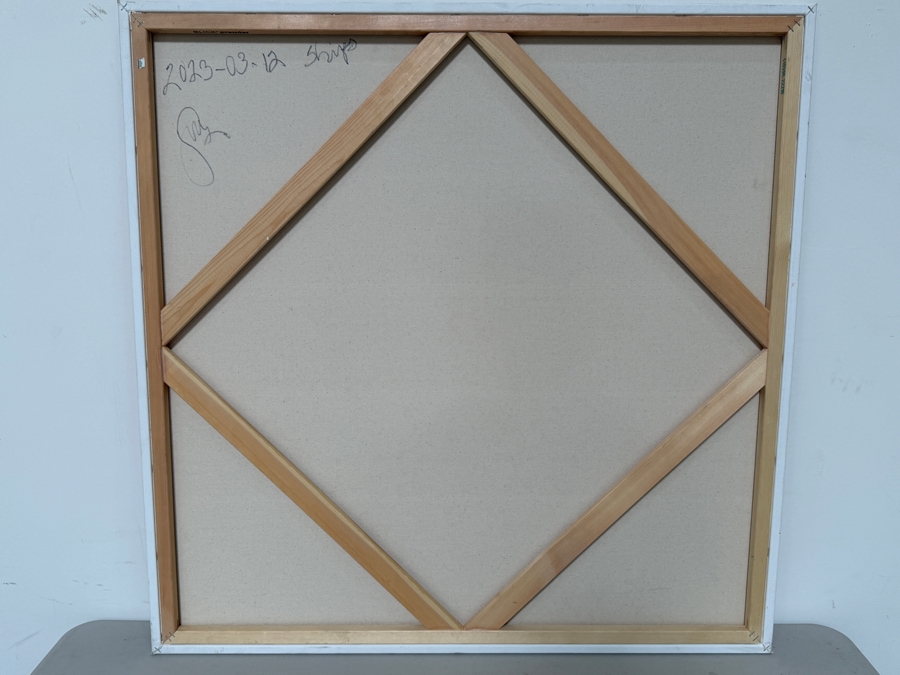 Gerrit Greve (1948-2024, Cardiff by the Sea, CA) Original Acrylic Painting On Canvas Titled 'Ships' 2023 Signed Lower Left And Verso 36 X 36 Estimate $1,300 - $1,600 [Photo 7]