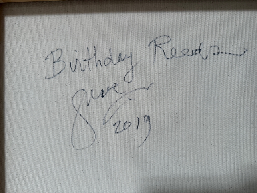 Gerrit Greve (1948-2024, Cardiff by the Sea, CA) Original Acrylic Painting On Canvas Titled 'Birthday Reeds' 2019 Signed Lower Left And Verso 48 X 24 Estimate $1,200 - $1,400 [Photo 7]