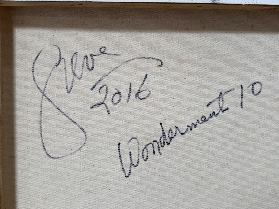 Gerrit Greve (1948-2024, Cardiff by the Sea, CA) Original Acrylic Painting On Canvas Titled 'Wonderment 10' 2016 Signed Lower Right And Verso 40 X 30 Estimate $1,200 - $1,500 [Photo 7]