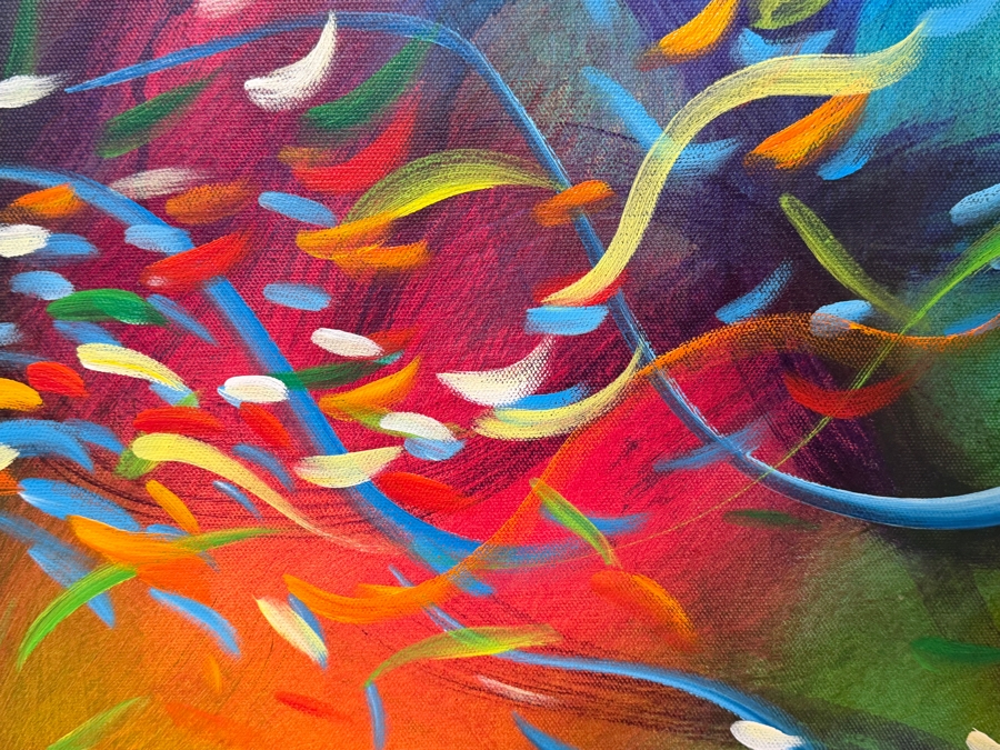 Gerrit Greve (1948-2024, Cardiff by the Sea, CA) Original Acrylic Painting On Canvas Titled 'Wonderment 10' 2016 Signed Lower Right And Verso 40 X 30 Estimate $1,200 - $1,500 [Photo 2]