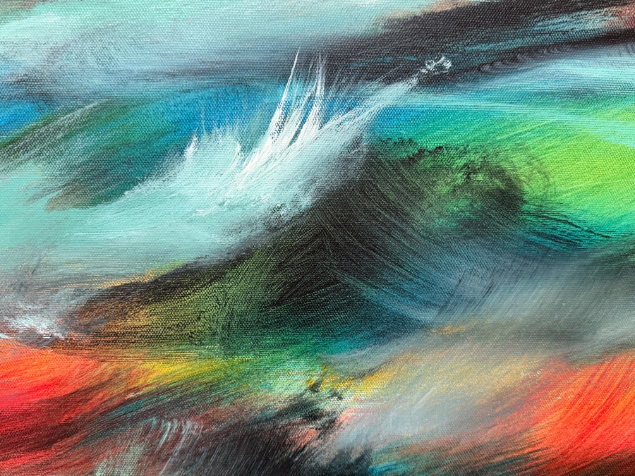 Gerrit Greve (1948-2024, Cardiff by the Sea, CA) Original Acrylic Painting On Canvas Titled 'Painted Ocean' 2015 Signed Verso 40 X 30 Estimate $1,200 - $1,500 [Photo 3]