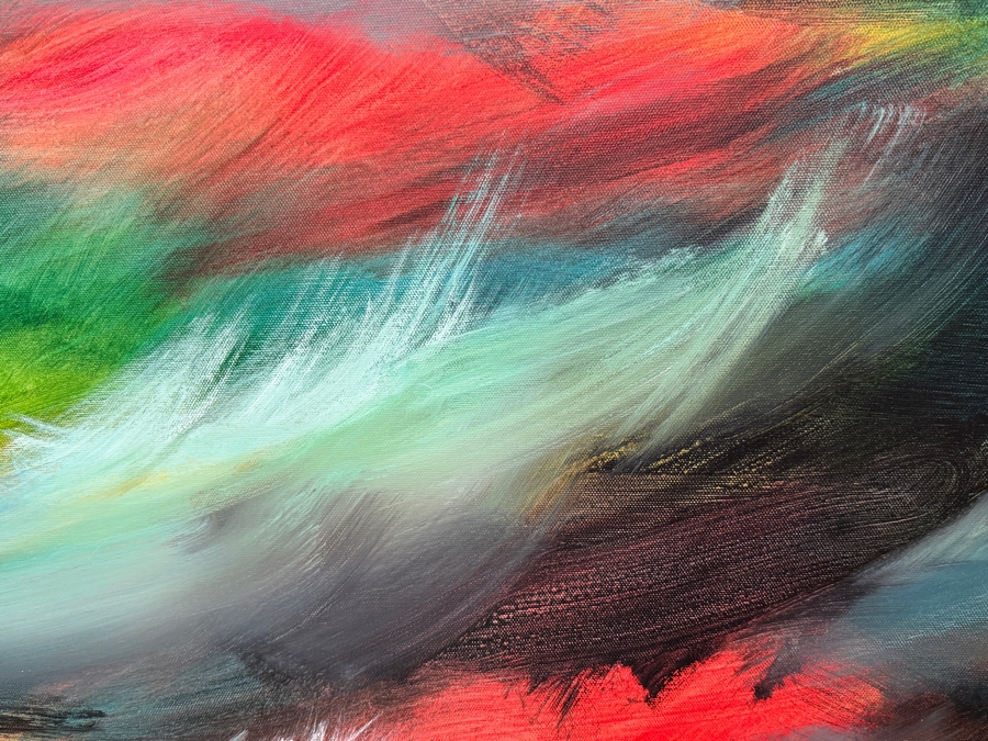 Gerrit Greve (1948-2024, Cardiff by the Sea, CA) Original Acrylic Painting On Canvas Titled 'Painted Ocean' 2015 Signed Verso 40 X 30 Estimate $1,200 - $1,500 [Photo 2]