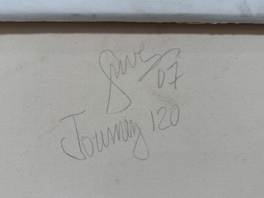 Gerrit Greve (1948-2024, Cardiff by the Sea, CA) Original Acrylic Painting On Canvas Titled 'Journey 120' 2007 Signed Verso 24 X 48 Estimate $1,200 - $1,400 [Photo 7]