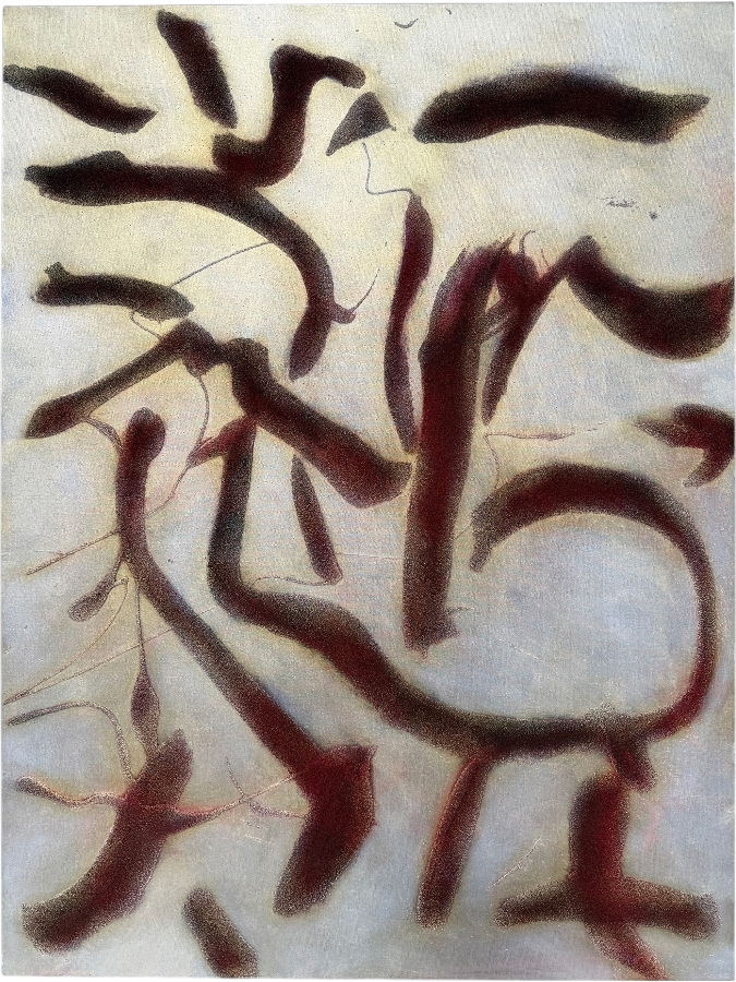 Gerrit Greve (1948-2024, Cardiff by the Sea, CA) Original Acrylic And Sand Painting On Canvas Titled 'Celebration Of Language' 2006 Signed Verso 36 X 48 Estimate $1,700 - $2,200