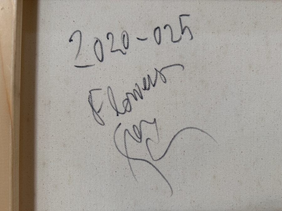 Gerrit Greve (1948-2024, Cardiff by the Sea, CA) Original Acrylic Painting On Canvas Titled 'Flowers' 2020 Signed Verso 36 X 48 Estimate $1,700 - $2,200 [Photo 5]
