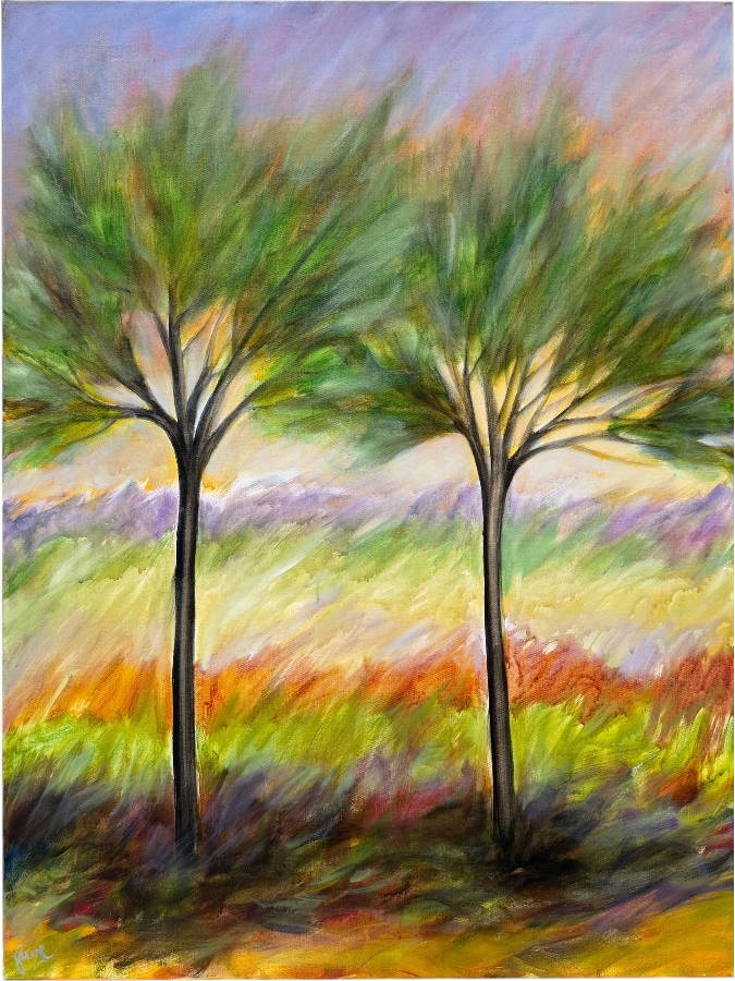 Gerrit Greve (1948-2024, Cardiff by the Sea, CA) Original Acrylic Painting On Canvas Titled 'Mindscape 136' 2021 Signed Lower Left And Verso 30 X 40 Estimate $1,200 - $1,500