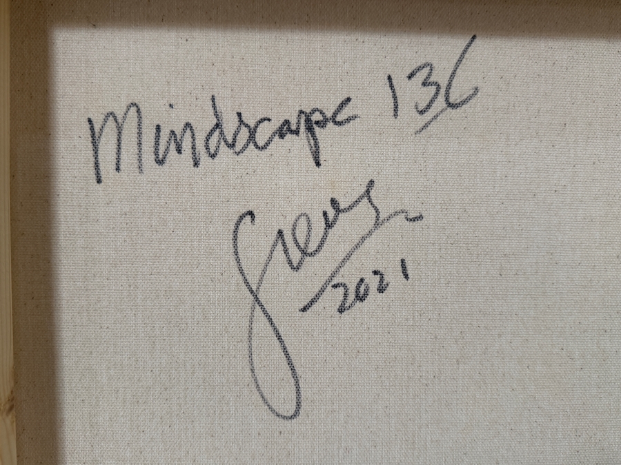 Gerrit Greve (1948-2024, Cardiff by the Sea, CA) Original Acrylic Painting On Canvas Titled 'Mindscape 136' 2021 Signed Lower Left And Verso 30 X 40 Estimate $1,200 - $1,500 [Photo 7]
