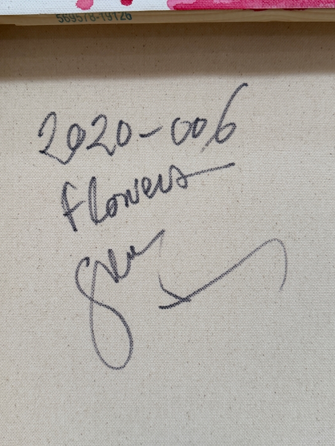 Gerrit Greve (1948-2024, Cardiff by the Sea, CA) Original Acrylic Painting On Canvas Titled 'Flowers' 2020 Signed Verso 30 X 40 Estimate $1,200 - $1,500 [Photo 6]