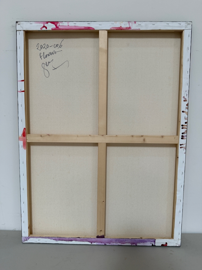 Gerrit Greve (1948-2024, Cardiff by the Sea, CA) Original Acrylic Painting On Canvas Titled 'Flowers' 2020 Signed Verso 30 X 40 Estimate $1,200 - $1,500 [Photo 5]