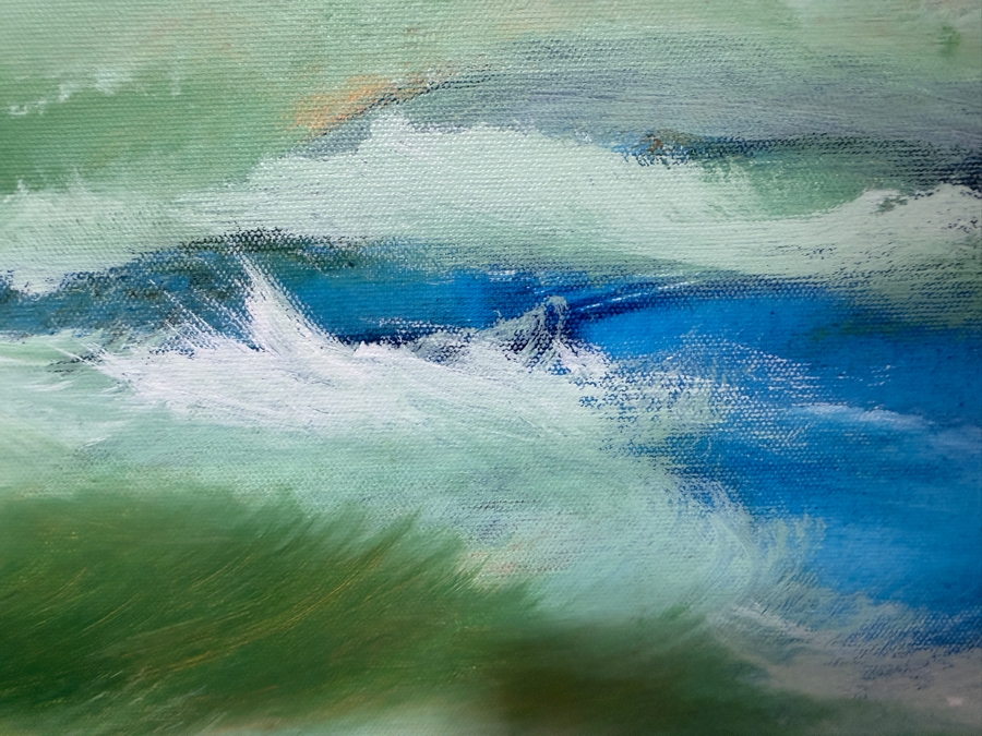 Gerrit Greve (1948-2024, Cardiff by the Sea, CA) Original Acrylic Painting On Canvas Titled 'January Ocean 6' 2015 Signed Verso 40 X 30 Estimate $1,200 - $1,500 [Photo 3]