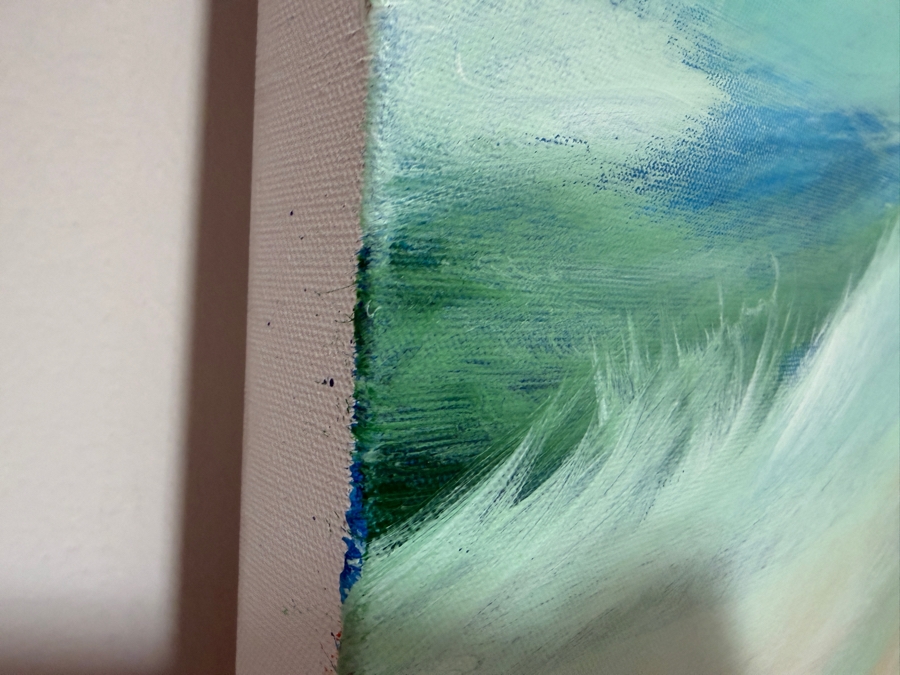 Gerrit Greve (1948-2024, Cardiff by the Sea, CA) Original Acrylic Painting On Canvas Titled 'January Ocean 6' 2015 Signed Verso 40 X 30 Estimate $1,200 - $1,500 [Photo 4]