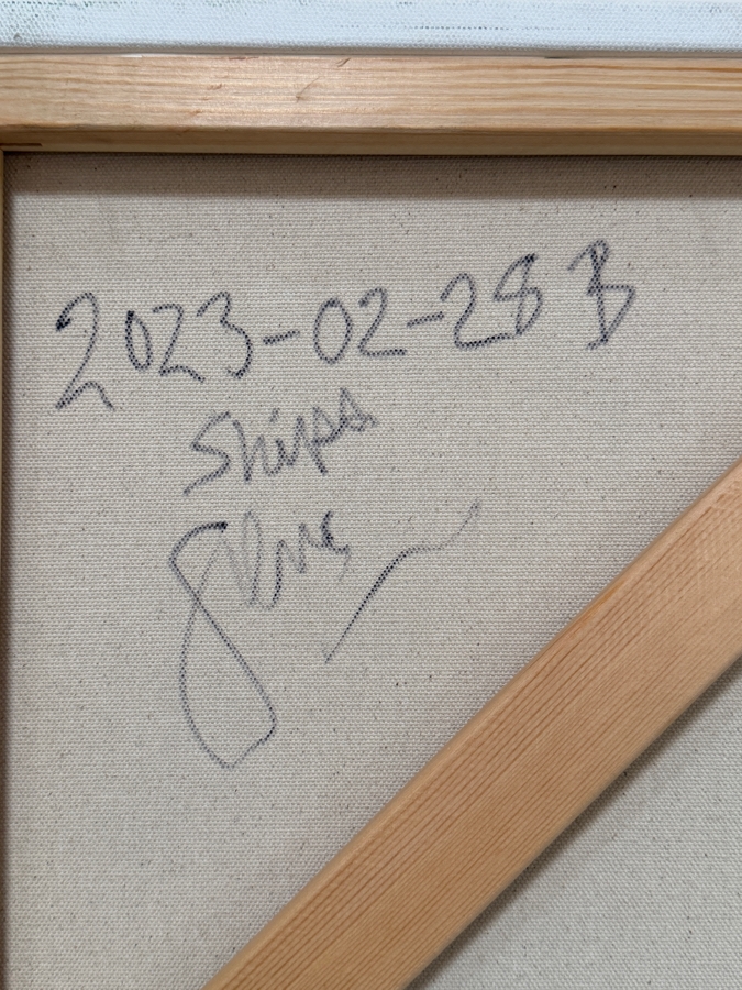 Gerrit Greve (1948-2024, Cardiff by the Sea, CA) Original Acrylic Painting On Canvas Titled 'Ships' 2023 Signed Verso 30 X 40 Estimate $1,200 - $1,500 [Photo 7]