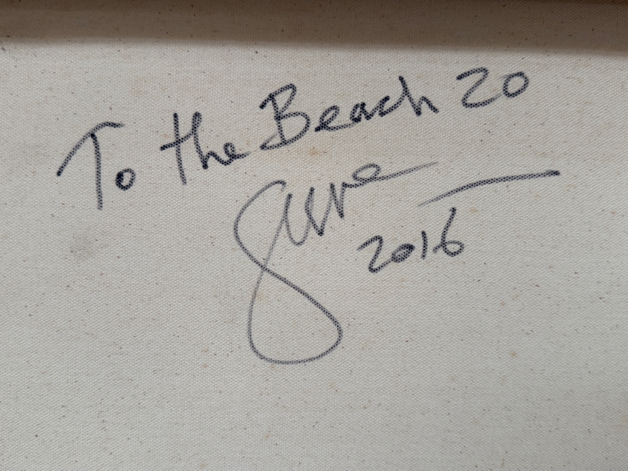 Gerrit Greve (1948-2024, Cardiff by the Sea, CA) Original Acrylic Painting On Canvas Titled 'To The Beach 20' 2016 Signed Verso 40 X 30 Estimate $1,200 - $1,500 [Photo 6]