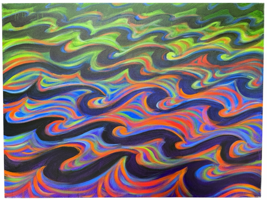 Gerrit Greve (1948-2024, Cardiff by the Sea, CA) Original Acrylic Painting On Canvas Titled 'To The Beach 20' 2016 Signed Verso 40 X 30 Estimate $1,200 - $1,500