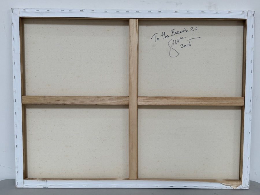 Gerrit Greve (1948-2024, Cardiff by the Sea, CA) Original Acrylic Painting On Canvas Titled 'To The Beach 20' 2016 Signed Verso 40 X 30 Estimate $1,200 - $1,500 [Photo 5]
