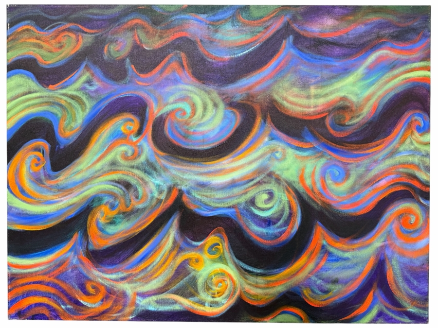 Gerrit Greve (1948-2024, Cardiff by the Sea, CA) Original Acrylic Painting On Canvas Titled 'To The Beach 8' 2014 Signed Verso 40 X 30 Estimate $1,200 - $1,500 [Photo 9]