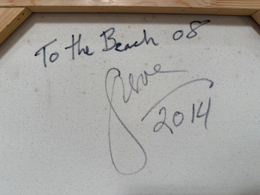 Gerrit Greve (1948-2024, Cardiff by the Sea, CA) Original Acrylic Painting On Canvas Titled 'To The Beach 8' 2014 Signed Verso 40 X 30 Estimate $1,200 - $1,500 [Photo 6]