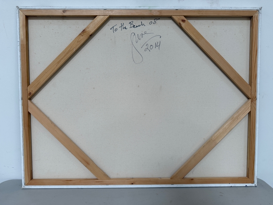 Gerrit Greve (1948-2024, Cardiff by the Sea, CA) Original Acrylic Painting On Canvas Titled 'To The Beach 8' 2014 Signed Verso 40 X 30 Estimate $1,200 - $1,500 [Photo 5]