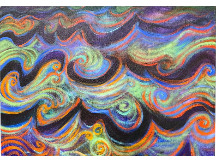 Gerrit Greve (1948-2024, Cardiff by the Sea, CA) Original Acrylic Painting On Canvas Titled 'To The Beach 8' 2014 Signed Verso 40 X 30 Estimate $1,200 - $1,500