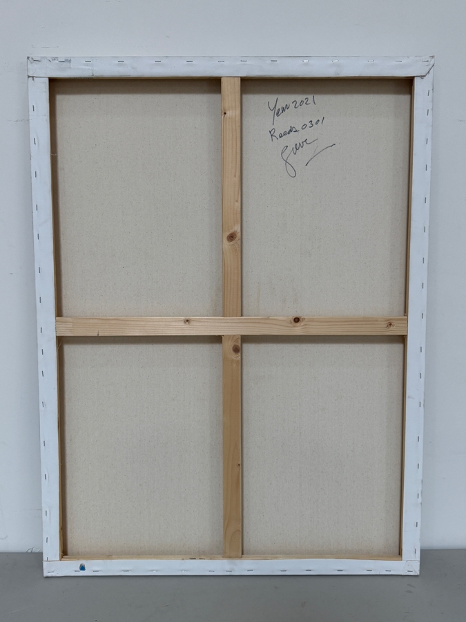 Gerrit Greve (1948-2024, Cardiff by the Sea, CA) Original Acrylic Painting On Canvas Titled 'Reeds 0301' 2021 Signed Verso 30 X 40 Estimate $1,200 - $1,500 [Photo 5]
