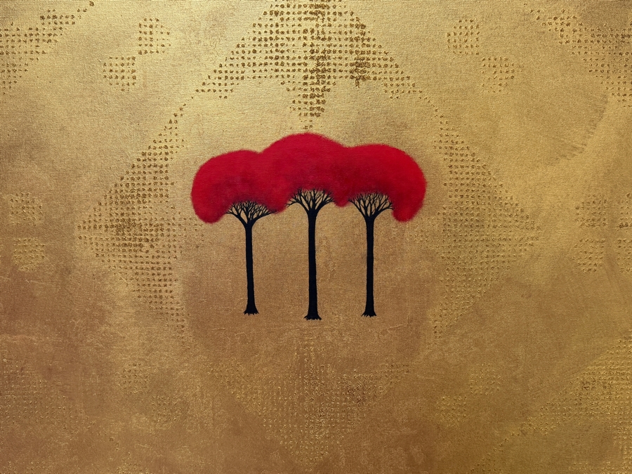Gerrit Greve (1948-2024, Cardiff by the Sea, CA) Original Acrylic Painting On Canvas Titled 'Mystery Of The Trinity' 2002 Signed Verso 36 X 36 Estimate $1,300 - $1,600 [Photo 3]