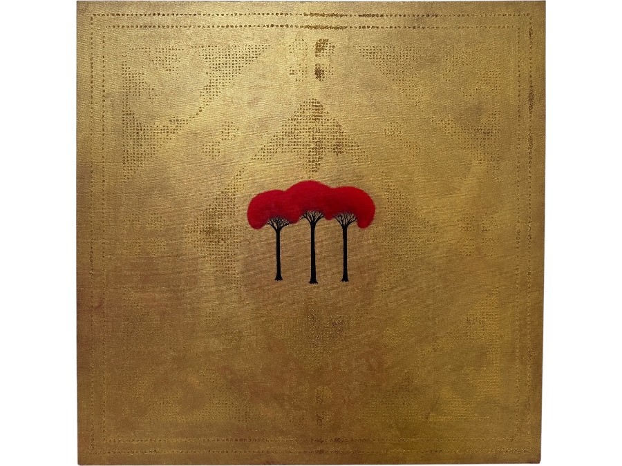 Gerrit Greve (1948-2024, Cardiff by the Sea, CA) Original Acrylic Painting On Canvas Titled 'Mystery Of The Trinity' 2002 Signed Verso 36 X 36 Estimate $1,300 - $1,600