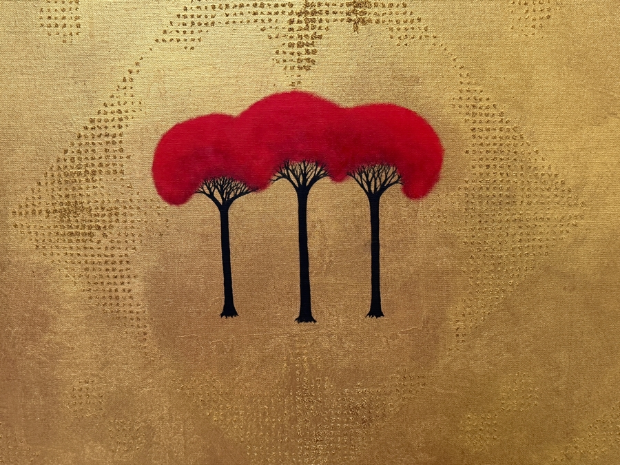 Gerrit Greve (1948-2024, Cardiff by the Sea, CA) Original Acrylic Painting On Canvas Titled 'Mystery Of The Trinity' 2002 Signed Verso 36 X 36 Estimate $1,300 - $1,600 [Photo 4]