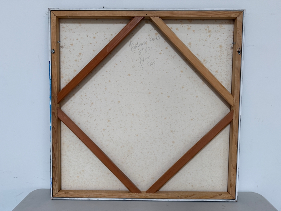 Gerrit Greve (1948-2024, Cardiff by the Sea, CA) Original Acrylic Painting On Canvas Titled 'Autumn Reeds' 1997 Signed Lower Left And Verso 36 X 36 Estimate $1,300 - $1,600 [Photo 6]