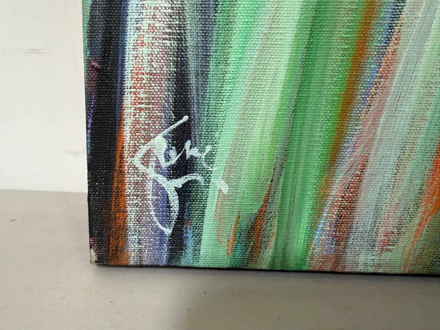 Gerrit Greve (1948-2024, Cardiff by the Sea, CA) Original Acrylic Painting On Canvas Titled 'Autumn Reeds' 1997 Signed Lower Left And Verso 36 X 36 Estimate $1,300 - $1,600 [Photo 4]