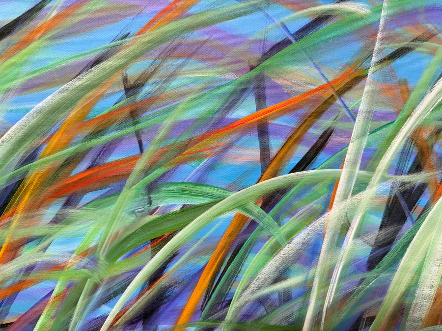 Gerrit Greve (1948-2024, Cardiff by the Sea, CA) Original Acrylic Painting On Canvas Titled 'Autumn Reeds' 1997 Signed Lower Left And Verso 36 X 36 Estimate $1,300 - $1,600 [Photo 3]