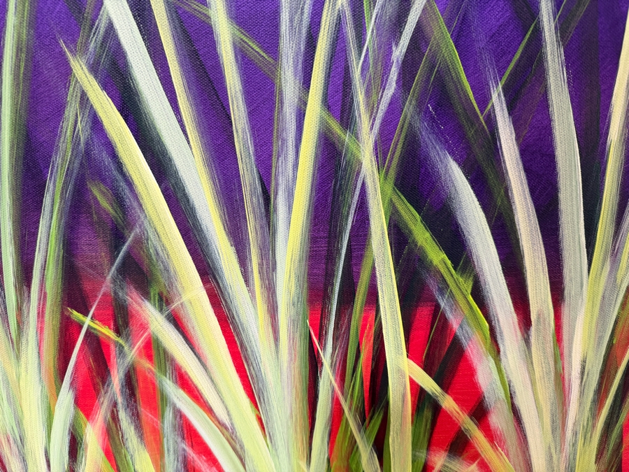 Gerrit Greve (1948-2024, Cardiff by the Sea, CA) Original Acrylic Painting On Canvas Titled 'Reeds 0402' 2021 Signed Lower Left And Verso 36 X 36 Estimate $1,300 - $1,600 [Photo 2]