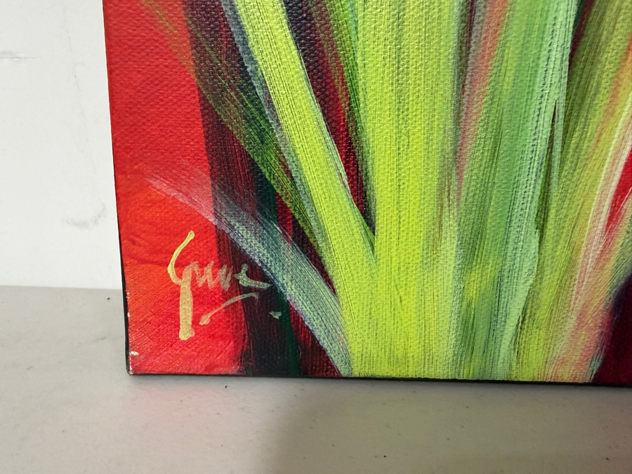 Gerrit Greve (1948-2024, Cardiff by the Sea, CA) Original Acrylic Painting On Canvas Titled 'Reeds 0402' 2021 Signed Lower Left And Verso 36 X 36 Estimate $1,300 - $1,600 [Photo 4]