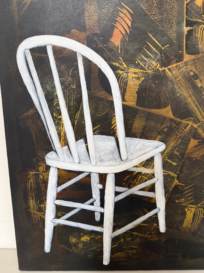 Gerrit Greve (1948-2024, Cardiff by the Sea, CA) Original Acrylic And Carbon Transfers Painting On Canvas Titled 'Music Memories #1' 1994 Signed Verso 30 X 40 Estimate $1,200 - $1,500 [Photo 2]