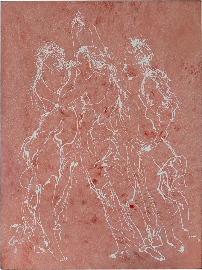 Gerrit Greve (1948-2024, Cardiff by the Sea, CA) Original Acrylic Drip Painting On Canvas Titled '#22'  Signed Lower Left 30 X 40 Estimate $1,200 - $1,500