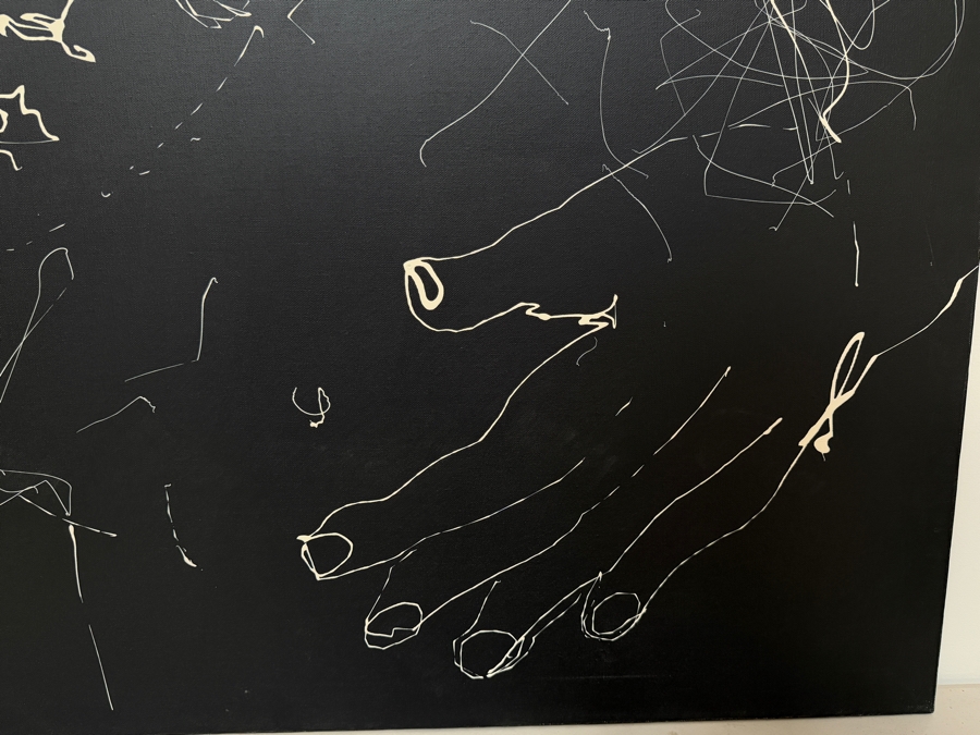 Gerrit Greve (1948-2024, Cardiff by the Sea, CA) Original Acrylic Drip Painting On Canvas Titled 'Engaging Ritual'  Signed Lower Left 40 X 30 Estimate $1,200 - $1,500 [Photo 3]