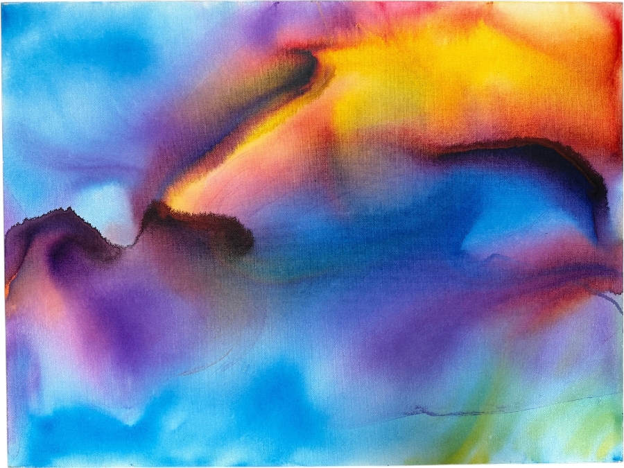 Gerrit Greve (1948-2024, Cardiff by the Sea, CA) Original Acrylic Painting On Canvas Titled 'Flowers' 2020 Signed Verso 40 X 30 Estimate $1,200 - $1,500