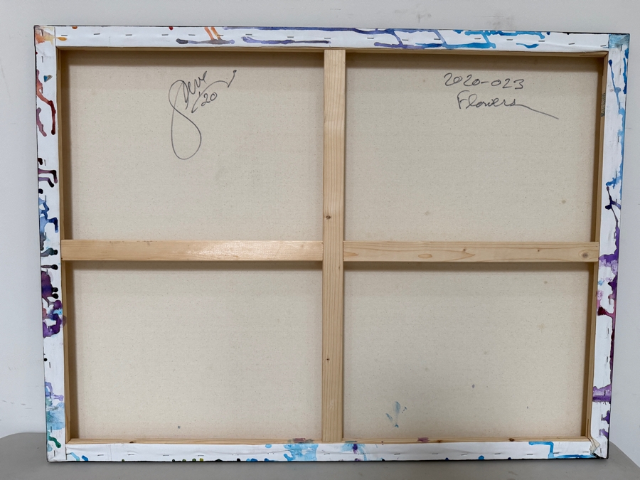 Gerrit Greve (1948-2024, Cardiff by the Sea, CA) Original Acrylic Painting On Canvas Titled 'Flowers' 2020 Signed Verso 40 X 30 Estimate $1,200 - $1,500 [Photo 6]