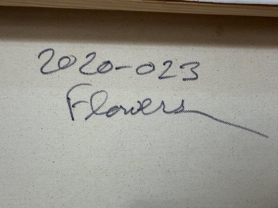Gerrit Greve (1948-2024, Cardiff by the Sea, CA) Original Acrylic Painting On Canvas Titled 'Flowers' 2020 Signed Verso 40 X 30 Estimate $1,200 - $1,500 [Photo 7]
