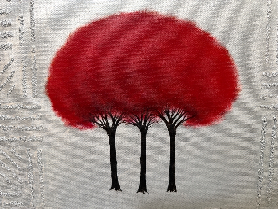 Gerrit Greve (1948-2024, Cardiff by the Sea, CA) Original Acrylic And Sand Painting On Canvas Titled 'Trinity On Silver' 2001 Signed Verso 48 X 48 Estimate $2,300 - $2,900 [Photo 4]