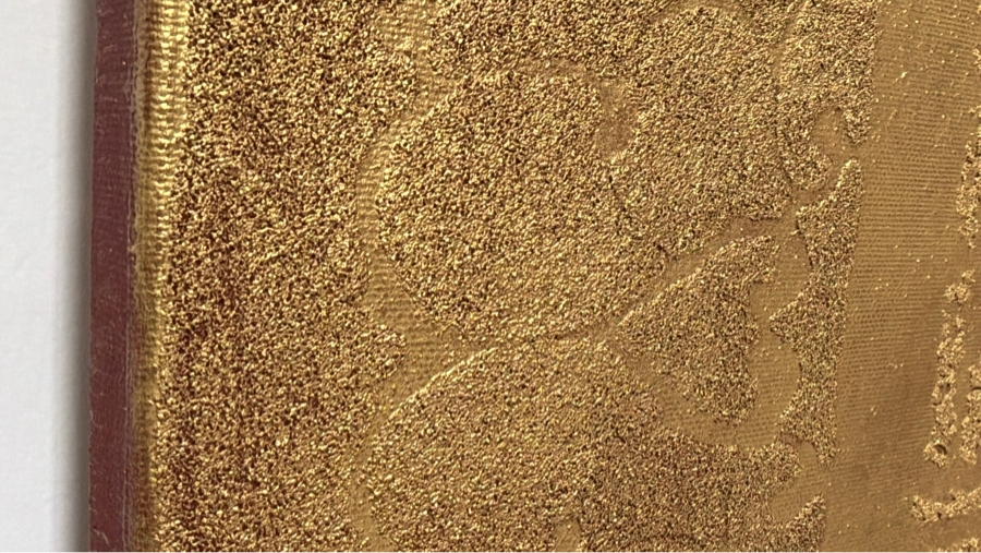 Gerrit Greve (1948-2024, Cardiff by the Sea, CA) Original Acrylic And Sand Painting On Canvas Titled 'Journey Icon' 2001 Signed Verso 48 X 48 Estimate $2,300 - $2,900 [Photo 5]