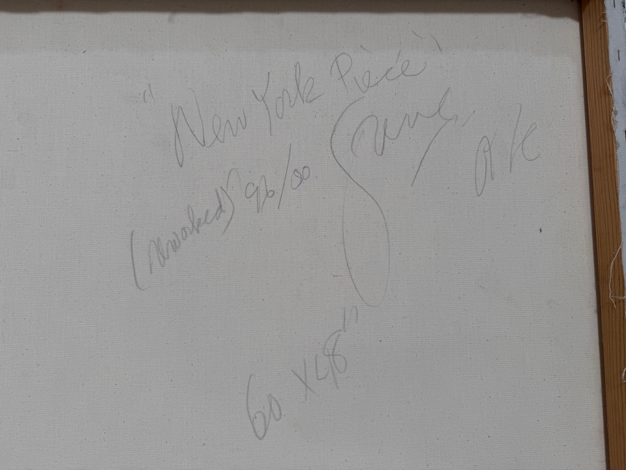 Gerrit Greve (1948-2024, Cardiff by the Sea, CA) Original Acrylic Painting On Canvas Titled 'New York Piece' 1996 Signed Verso 60 X 48 Estimate $2,900 - $3,600 [Photo 8]